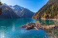 Beautiful lake in Jiuzhaigou national park Royalty Free Stock Photo