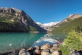 Beautiful Lake Louise in Rocky Mountains, Canada Royalty Free Stock Photo