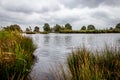 Beautiful lake in the middle of moorland at National park Dwingelderveld