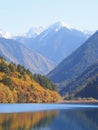 Beautiful Lake and Mountain Jiuzhaigou. Nature Reserved. National Park. .Chengdu , Sichuan, China. Royalty Free Stock Photo