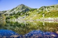 Beautiful lake with mountain reflection in Retezat Royalty Free Stock Photo