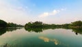 Bela cena do lago do Parque do Ibirapuera em SÃÂ£o Paulo, Brasil, no final da tarde