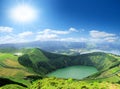 Beautiful lake of Sete Cidades, Azores, Portugal Europe Royalty Free Stock Photo