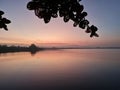 beautiful lake shore in the morning while watching the sunrise