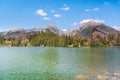 Beautiful Lake Strbske Pleso in High Tatras of Slovakia Royalty Free Stock Photo