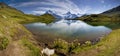 Beautiful lake with swiss mountain