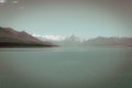 Beautiful Lake Tekapo vintage effect Royalty Free Stock Photo