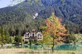 Lake Toblach, Dolomites in South Tyrol, Italy Royalty Free Stock Photo