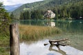 Lake Toblach, Dolomites in South Tyrol, Italy Royalty Free Stock Photo