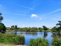 The Beautiful Lake and Trees in Danson Park,  at Bexleyheath, UK Royalty Free Stock Photo