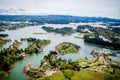 Beautiful lakes in green landscape