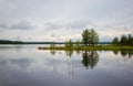 Lake of Karelia with the reflection of the sky