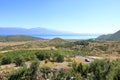 Beautiful lakeshore landscape at lake ohrid (near Lin village), Albania Royalty Free Stock Photo