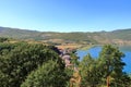 Beautiful lakeshore landscape at lake ohrid (near Lin village), Albania Royalty Free Stock Photo