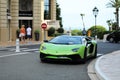 Beautiful Lamborghini Aventador LP 750-4 SV Lime Green Royalty Free Stock Photo