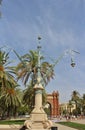 Beautiful lamp posts at Arc de Triomf, Barcelona Royalty Free Stock Photo