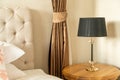 beautiful lamp on wood table Royalty Free Stock Photo