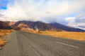 Beautiful land scape of asphalt highways perspective to sun set