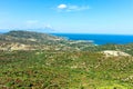 Beautiful landcape of Sithonia peninsula with view of Mount Athos