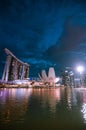 Beautiful landmark in Singapore at night.
