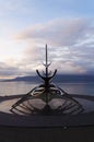 Beautiful landmark Sun Voyager,Reykjavik, Iceland