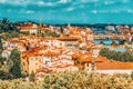 Beautiful landscape above, panorama on historical view of the Florence from Boboli Gardens Giardino di Boboli  point. Italy Royalty Free Stock Photo