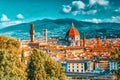 Beautiful landscape above, panorama on historical view of the Florence from Boboli Gardens Giardino di Boboli  point. Italy Royalty Free Stock Photo