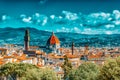 Beautiful landscape above, panorama on historical view of the Florence from Boboli Gardens Giardino di Boboli  point. Italy Royalty Free Stock Photo