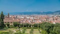 Beautiful landscape above timelapse, panorama on historical view of the Florence from Boboli Gardens Giardino di Boboli Royalty Free Stock Photo