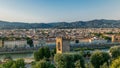 Beautiful landscape above timelapse, panorama on historical view of the Florence from Piazzale Michelangelo point. Italy Royalty Free Stock Photo