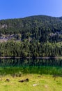 Beautiful landscape of alpine lake with crystal clear green water and mountains in background, Gosausee, Austria Royalty Free Stock Photo
