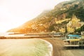 Beautiful landscape of amalfi coast mediterranean sea south ital