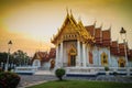 Beautiful landscape and architectural of Wat Benchamabophit Dusi