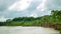 A beautiful landscape of Bangladesh. Great picture of a river. A scene of river breaking. During the monsoon season, the water