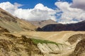 Beautiful landscape of the barren wilderness of the mountains of the Zanskar region Royalty Free Stock Photo