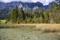 Beautiful landscape in the Bavarian mountains with a idyllic lake and forest Royalty Free Stock Photo