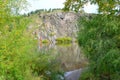 Beautiful landscape of the beginning of autumn on the river bank. Royalty Free Stock Photo