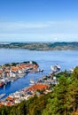 Beautiful landscape of Bergen seen from Mount Floibanen