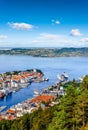 Beautiful landscape of Bergen seen from Mount Floibanen