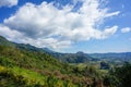 Beautiful landscape big cloud on the open sky and foresty mountain below., Phayao Province, winter of Thailand