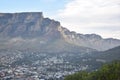 Beautiful Landscape with the big Table Mountain photographed from the Signal Hill in Cape Town, South Africa Royalty Free Stock Photo