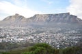 Beautiful Landscape with the big Table Mountain photographed from the Signal Hill in Cape Town, South Africa Royalty Free Stock Photo