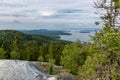 Beautiful landscape with big lake from hill top Royalty Free Stock Photo