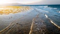 Beautiful landscape of big ocean waves rolling on the coast. Sea waves braking over coral reef and rocks Royalty Free Stock Photo