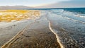 Beautiful landscape of big ocean waves rolling on the coast. Sea waves braking over coral reef and rocks Royalty Free Stock Photo