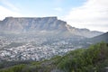 Beautiful Landscape with the big Table Mountain photographed from the Signal Hill in Cape Town, South Africa Royalty Free Stock Photo