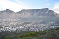 Beautiful Landscape with the big Table Mountain photographed from the Signal Hill in Cape Town, South Africa Royalty Free Stock Photo