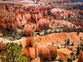 The beautiful landscape of Bryce National Park with rocks and trees Royalty Free Stock Photo