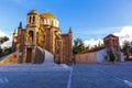 Beautiful landscape with a church in the Vilia village, Greece Royalty Free Stock Photo