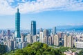 Beautiful landscape and cityscape of taipei 101 building and architecture in the city Royalty Free Stock Photo